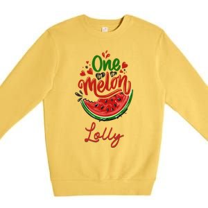 Funny One In A Melon Lolly Matching Group Funny Gift Premium Crewneck Sweatshirt