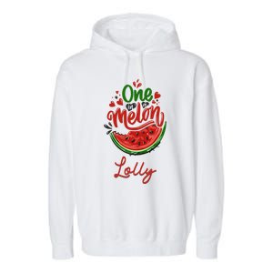 Funny One In A Melon Lolly Matching Group Funny Gift Garment-Dyed Fleece Hoodie