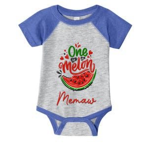 Funny One In A Melon Memaw Matching Group Funny Gift Infant Baby Jersey Bodysuit