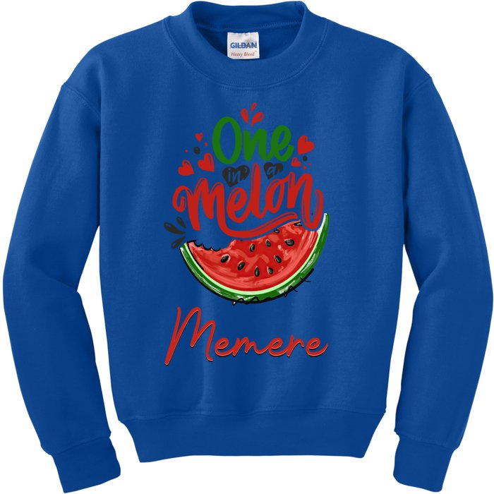 Funny One In A Melon Memere Matching Group Gift Kids Sweatshirt