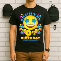 Funny OMG It's My 9th Birthday #BirthdayBoy Emoji T-Shirt