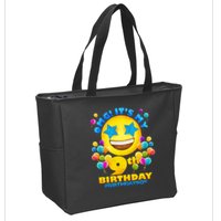 Funny OMG It's My 9th Birthday #BirthdayBoy Emoji Zip Tote Bag