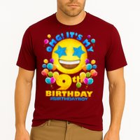 Funny OMG It's My 9th Birthday #BirthdayBoy Emoji Cooling Performance Crew T-Shirt