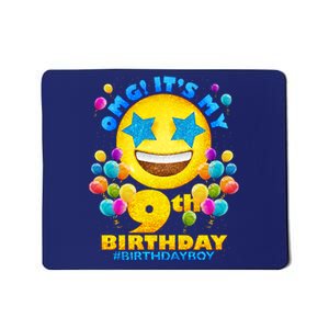 Funny OMG It's My 9th Birthday #BirthdayBoy Emoji Mousepad