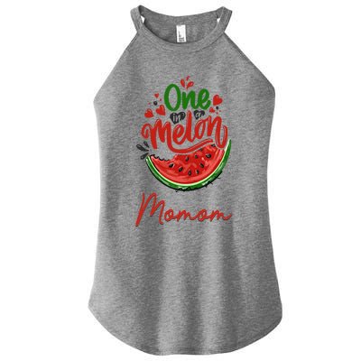 Funny One In A Melon Momom Matching Group Gift Women’s Perfect Tri Rocker Tank