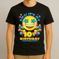 Funny OMG It's My 10th Birthday #BirthdayBoy Emoji T-Shirt