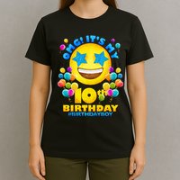 Funny OMG It's My 10th Birthday #BirthdayBoy Emoji T-Shirt
