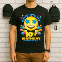 Funny OMG It's My 10th Birthday #BirthdayBoy Emoji T-Shirt