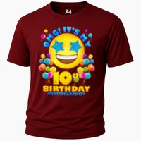 Funny OMG It's My 10th Birthday #BirthdayBoy Emoji Cooling Performance Crew T-Shirt