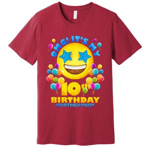 Funny OMG It's My 10th Birthday #BirthdayBoy Emoji Premium T-Shirt