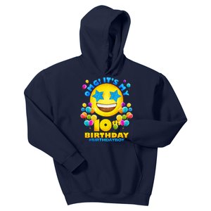 Funny OMG It's My 10th Birthday #BirthdayBoy Emoji Kids Hoodie