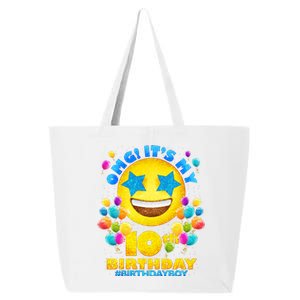 Funny OMG It's My 10th Birthday #BirthdayBoy Emoji 25L Jumbo Tote