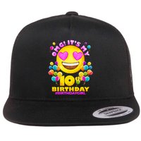 Funny OMG It's My 10th Birthday #BirthdayGirl Emoji Flatbill Hat