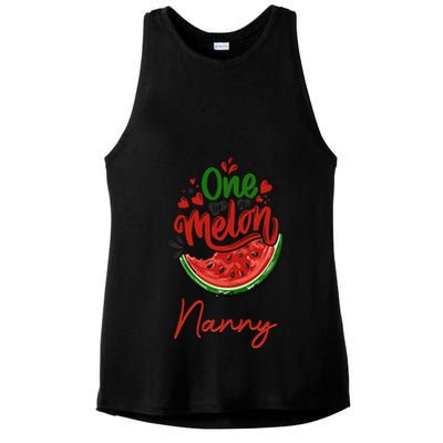 Funny One In A Melon Nanny Matching Group Gift Ladies PosiCharge Tri-Blend Wicking Tank
