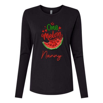 Funny One In A Melon Nanny Matching Group Gift Womens Cotton Relaxed Long Sleeve T-Shirt