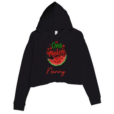 Funny One In A Melon Nanny Matching Group Gift Crop Fleece Hoodie