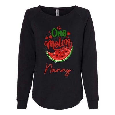 Funny One In A Melon Nanny Matching Group Gift Womens California Wash Sweatshirt