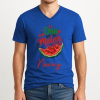 Funny One In A Melon Nanny Matching Group Gift V-Neck T-Shirt