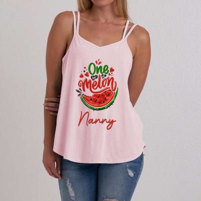 Funny One In A Melon Nanny Matching Group Gift Women's Strappy Tank