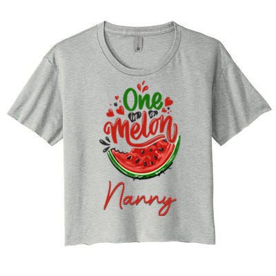 Funny One In A Melon Nanny Matching Group Gift Women's Crop Top Tee