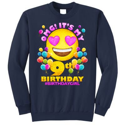 Funny OMG It's My 9th Birthday #BirthdayGirl Emoji Sweatshirt