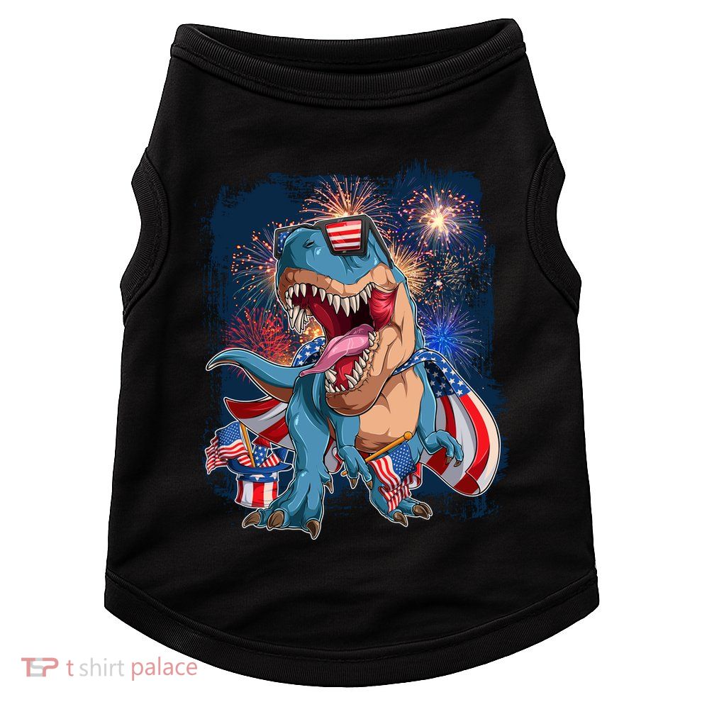 Fourth Of July USA American Flag Trex Doggie Tank