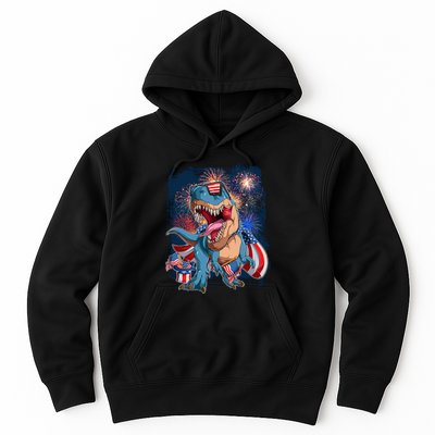 Fourth Of July USA American Flag Trex Hoodie