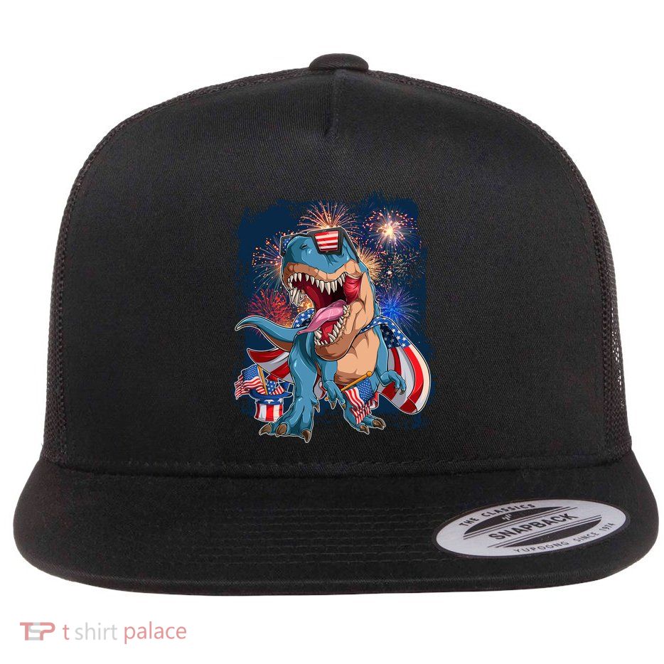 Fourth Of July USA American Flag Trex Flatbill Hat