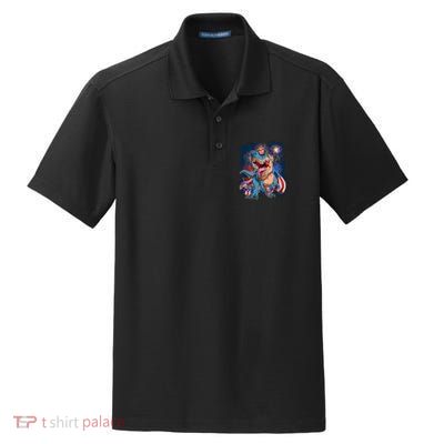 Fourth Of July USA American Flag Trex Dry Zone Grid Polo