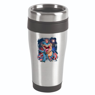 Fourth Of July USA American Flag Trex 16oz Travel Tumbler