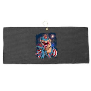 Fourth Of July USA American Flag Trex Large Microfiber Waffle Golf Towel