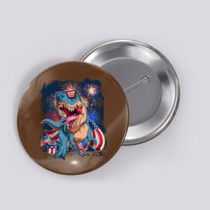 Fourth Of July USA American Flag Trex Button