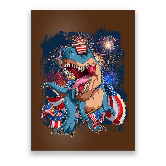Fourth Of July USA American Flag Trex Poster