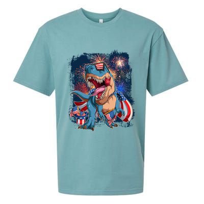 Fourth Of July USA American Flag Trex Sueded Cloud Jersey T-Shirt