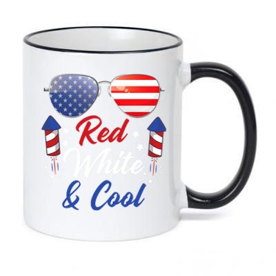 Fourth Of July 4th July Red White And Blue Patriotic Meaningful Gift 11oz Black Color Changing Mug