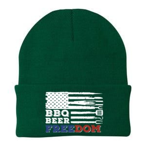 Fourth Of July Bbq Beer Freedom America Party American Flag Gift Knit Cap Winter Beanie