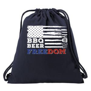 Fourth Of July Bbq Beer Freedom America Party American Flag Gift Drawstring Bag