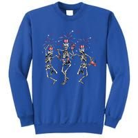 Fourth Of July Skellies Skeletons Dancing With American Flag Cool Gift Sweatshirt