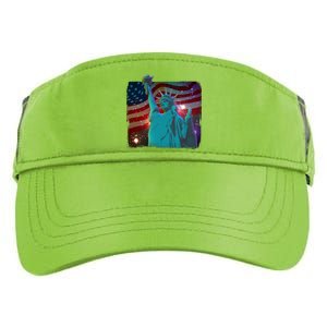 Fourth Of July Fireworks Statue Of Liberty Adult Drive Performance Visor