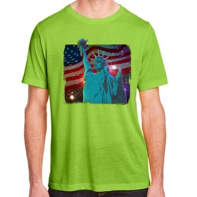 Fourth Of July Fireworks Statue Of Liberty Adult ChromaSoft Performance T-Shirt