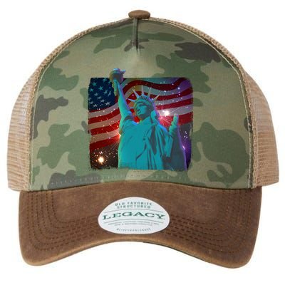 Fourth Of July Fireworks Statue Of Liberty Legacy Tie Dye Trucker Hat
