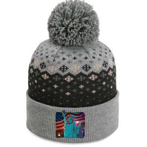 Fourth Of July Fireworks Statue Of Liberty The Baniff Cuffed Pom Beanie