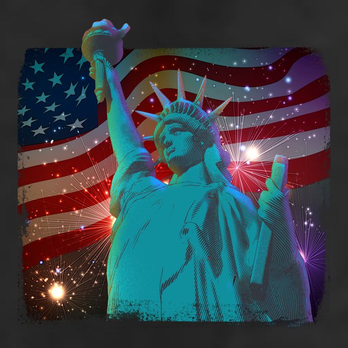 Fourth Of July Fireworks Statue Of Liberty Cool Comfort Performance Bucket Hat