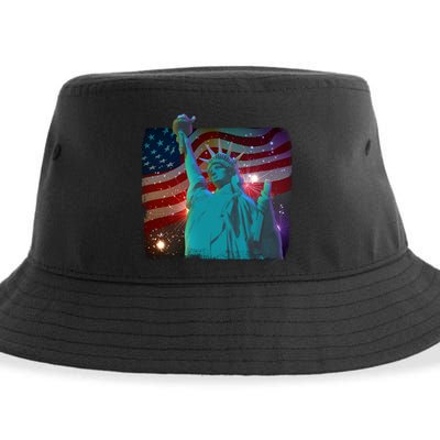 Fourth Of July Fireworks Statue Of Liberty Sustainable Bucket Hat