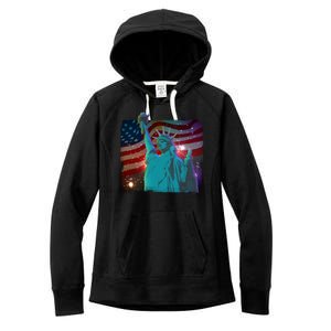 Fourth Of July Fireworks Statue Of Liberty Women's Fleece Hoodie