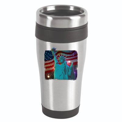 Fourth Of July Fireworks Statue Of Liberty 16oz Travel Tumbler