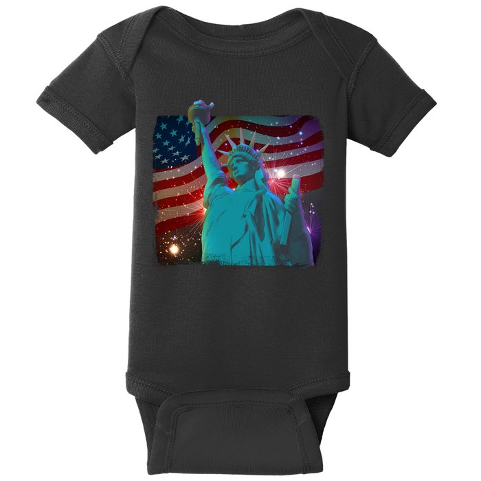 Fourth Of July Fireworks Statue Of Liberty Baby Bodysuit