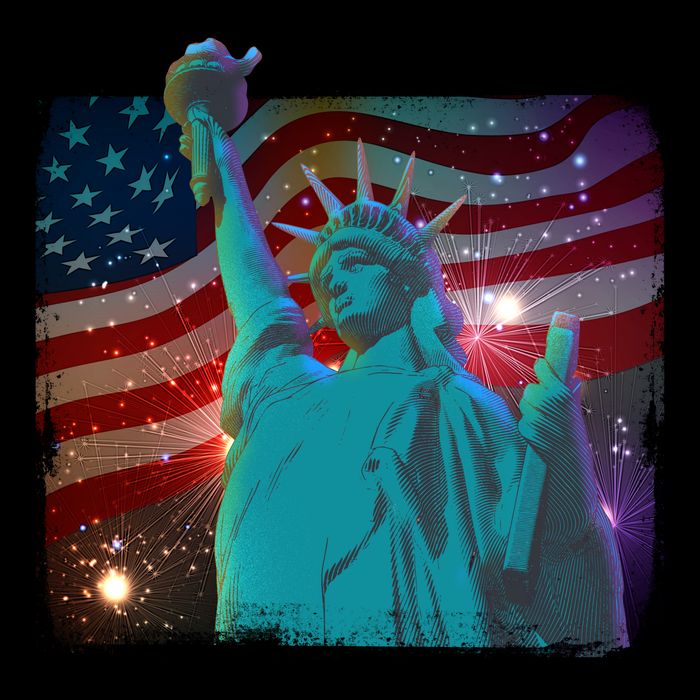 Fourth Of July Fireworks Statue Of Liberty Kids T-Shirt