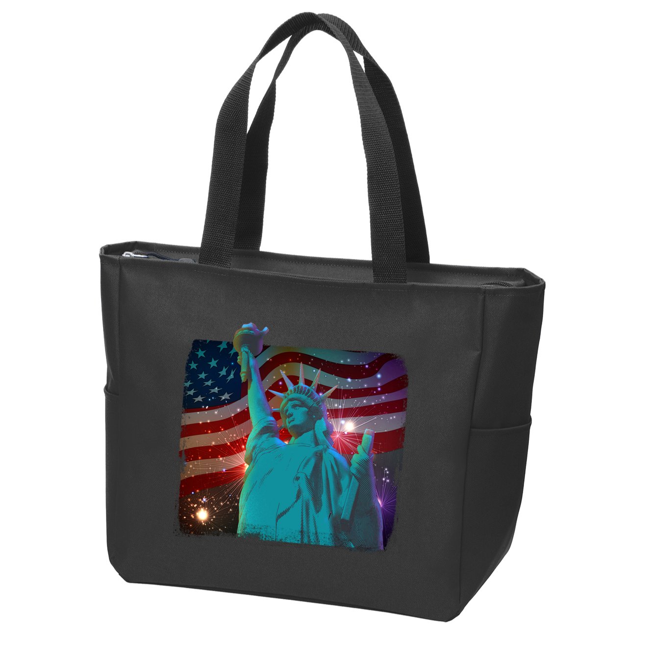 Fourth Of July Fireworks Statue Of Liberty Zip Tote Bag