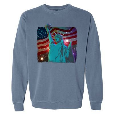 Fourth Of July Fireworks Statue Of Liberty Garment-Dyed Sweatshirt